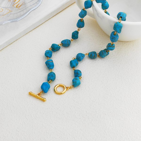 Bohemian handmade shaped colored stone necklace - Image 6